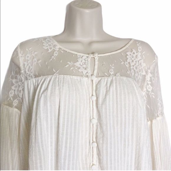 Elysium Lace Blouse Free People Medium - Picture 3 of 7